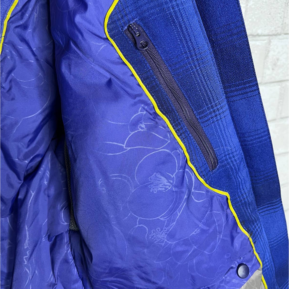 Merrell M Opti-Shell Ski Jacket $250 Waterproof Snowboard Puffer Plaid Blue - Picture 9 of 12